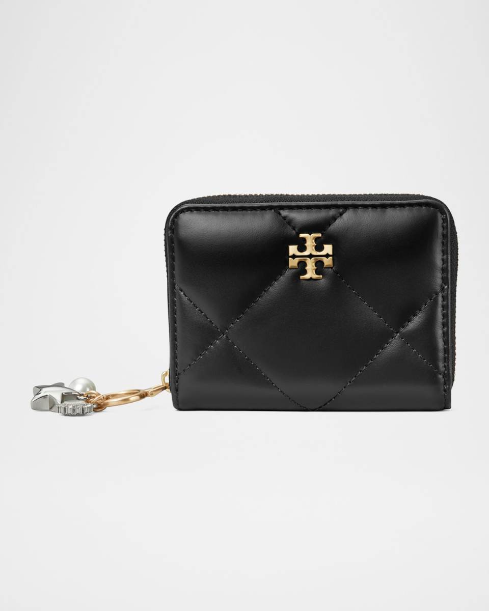 Kira Small Charm Quilted Leather Wallet